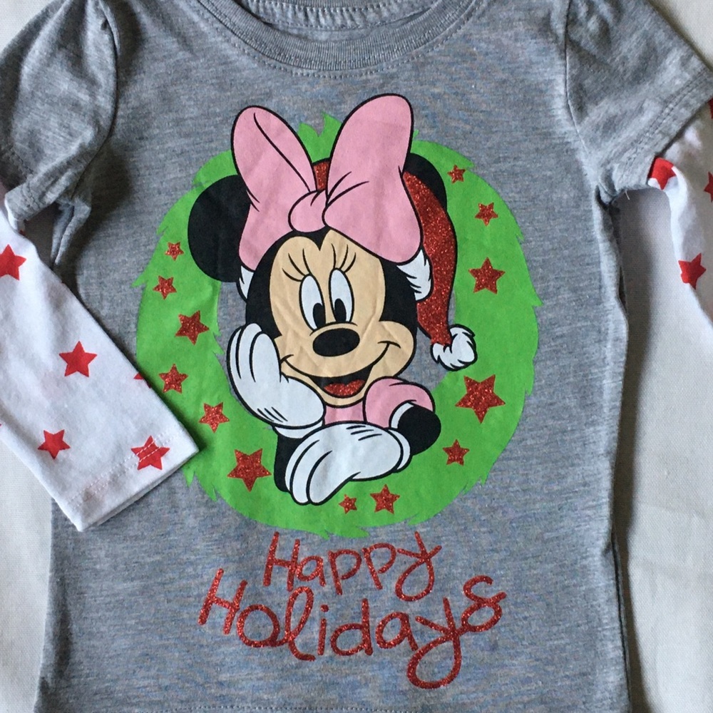 Minnie Mouse Christmas shirt size 18 months EUC